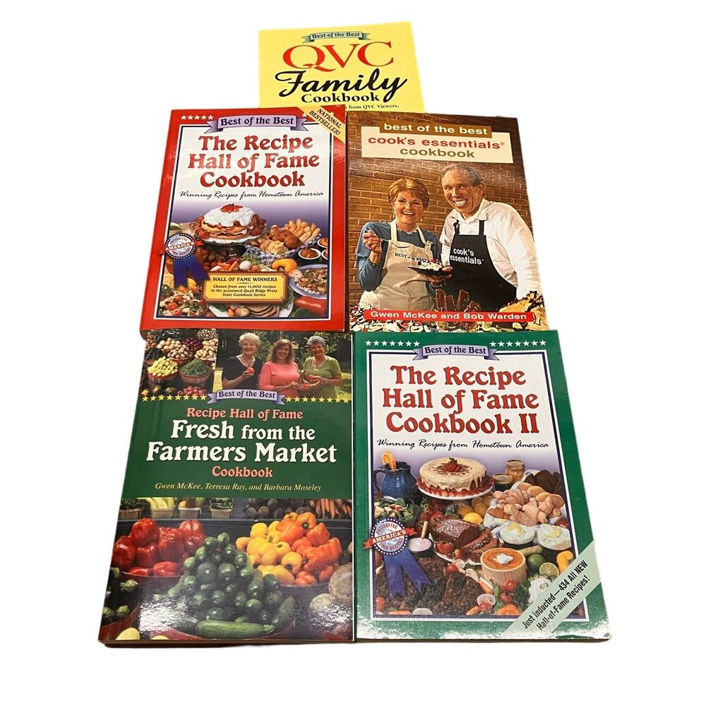 Cookbook Lot of 5- QVC, Recipe Hall of Fame, Farmer's Market,‎ Cooks Essentials